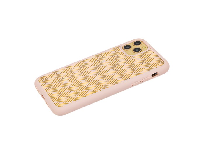 Чехол для iPhone 11 Pro Max Silicone Weaving розовый песок