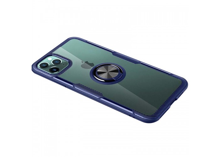 Чехол для iPhone 11 Pro Max Deen CrystalRing с кольцом темно-синий