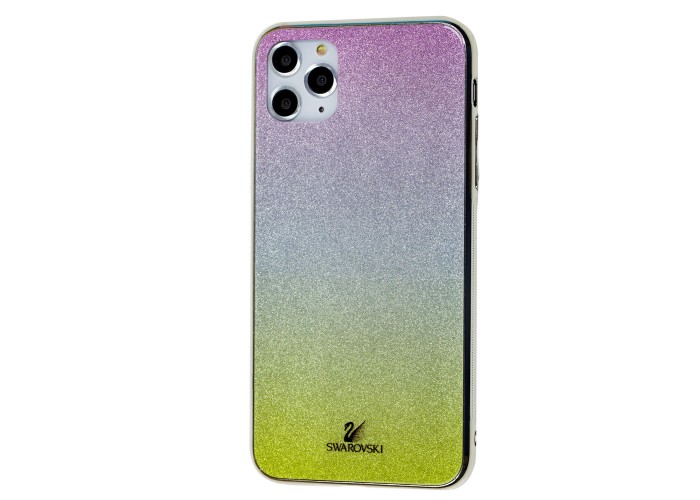 Чехол для iPhone 11 Pro Max Sw glass розово / серебристо / лимонный
