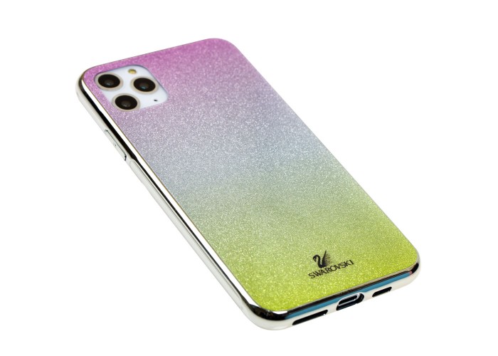 Чехол для iPhone 11 Pro Max Sw glass розово / серебристо / лимонный