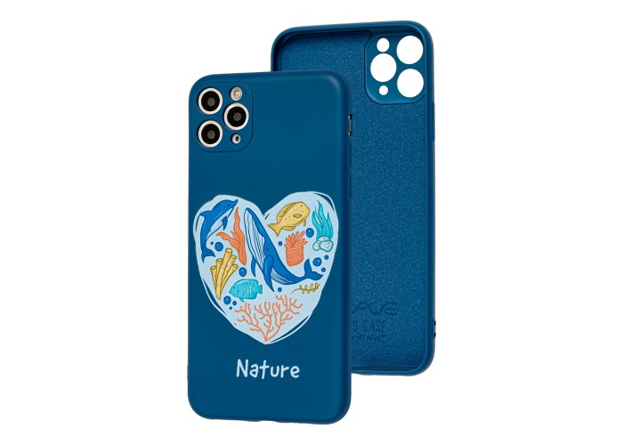 Чехол для iPhone 11 Pro Max Wave Fancy undersea world / dark blue
