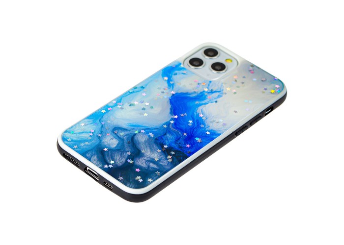 Чехол для iPhone 11 Pro Max блестки print + popsocket 