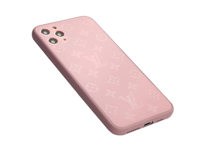 Чехол для iPhone 11 Pro Max glass LV розовый