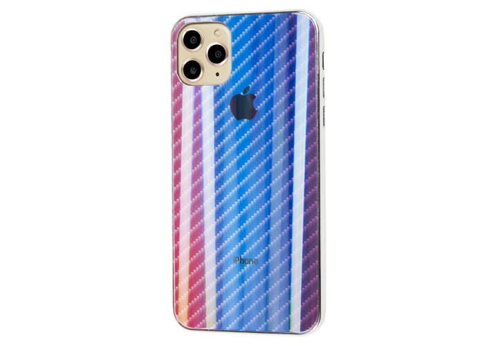 Чехол для iPhone 11 Pro Max Carbon Gradient Hologram синий