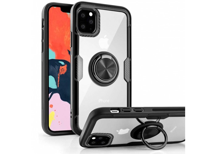 Чехол для iPhone 11 Pro Max Deen CrystalRing с кольцом черный