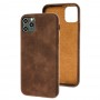 Чехол для iPhone 11 Pro Max Leather croco full коричневый