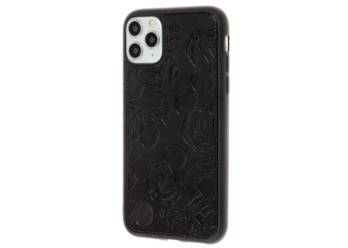Чехол для iPhone 11 Pro Max Mickey Mouse leather черный