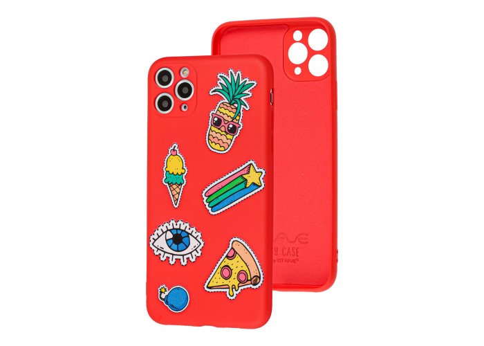 Чехол для iPhone 11 Pro Max Wave Fancy color style pineapple / red