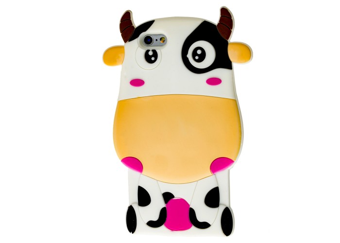 3D чехол корова для iPhone 6 бело желтый