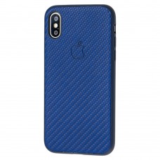 Чехол Carbon New для iPhone X / Xs синий