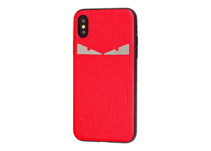 Чехол Fendi для iPhone X / Xs текстиль красный