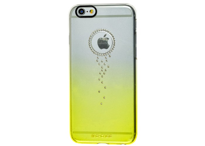 Чехол G-Case Fashion для iPhone 6 со стразами желто прозрачный