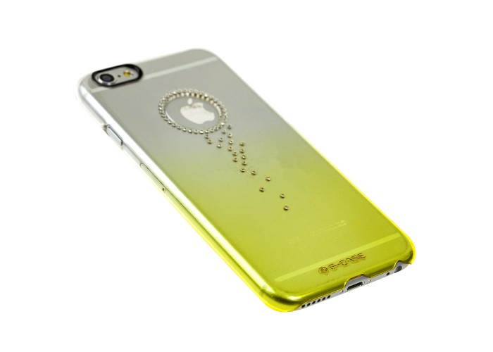 Чехол G-Case Fashion для iPhone 6 со стразами желто прозрачный