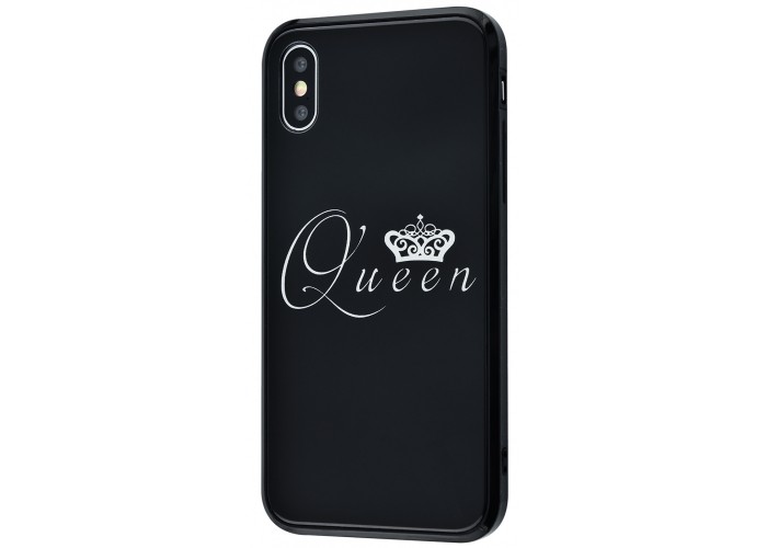 Чехол HQ glass для iPhone X / Xs королева 01 черный