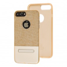 Чехол Hoco для iPhone 7 Plus / 8 Plus текстиль с подставкой золотистый