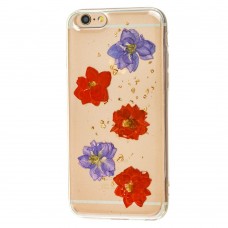 Чехол Nature Flowers для iPhone 6 красно фиолетовые цветы