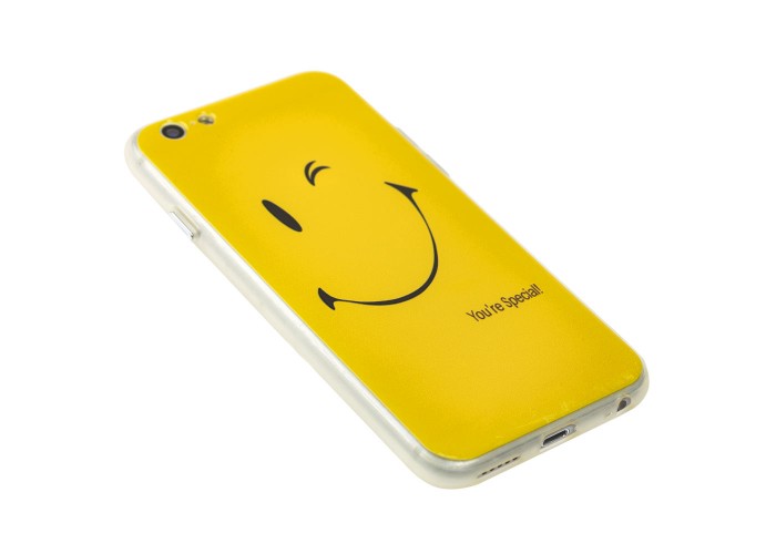 Чехол White Knight  для iPhone 6 смайл желтый