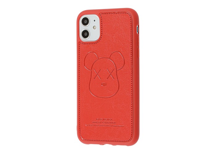 Чехол для iPhone 11 Kaws leather красный
