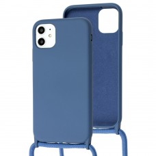 Чехол для iPhone 11 Lanyard without logo blue cobalt