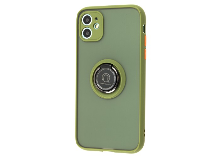 Чехол для iPhone 11 LikGus Edging Ring оливковый