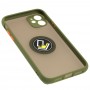 Чехол для iPhone 11 LikGus Edging Ring оливковый