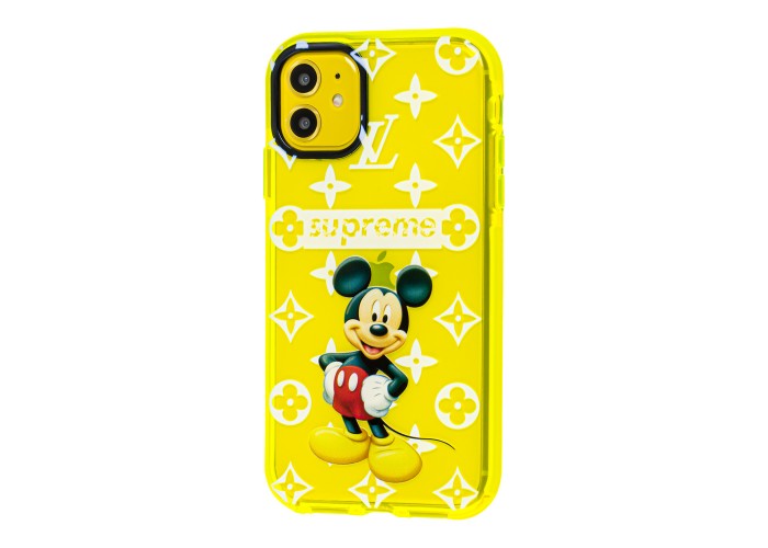 Чехол для iPhone 11 Neon print Микки Маус supreme