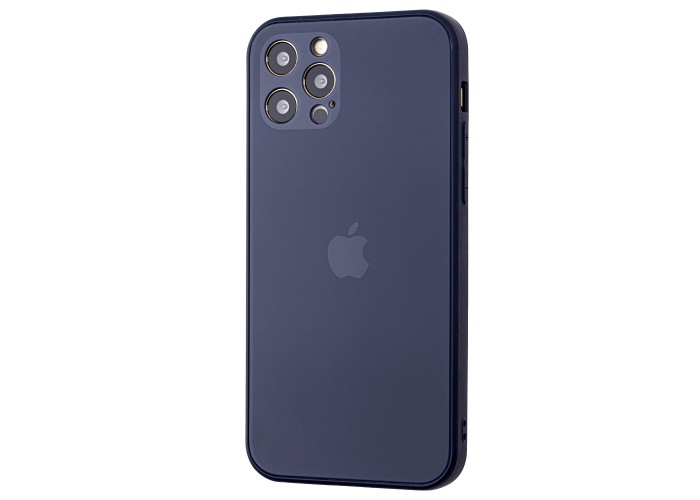Чехол для iPhone 12 Pro Matt glass синий