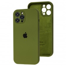 Чехол для iPhone 12 Pro Max Silicone Slim Full camera army green