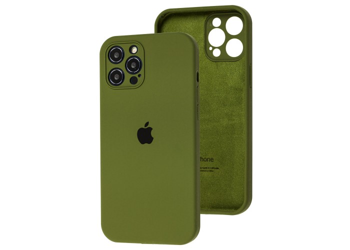 Чехол для iPhone 12 Pro Max Silicone Slim Full camera army green