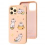 Чехол для iPhone 12 Pro Max Wave Fancy rainbow cat / pink sand