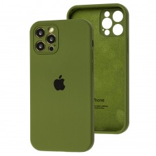 Чехол для iPhone 12 Pro Silicone Slim Full camera army green