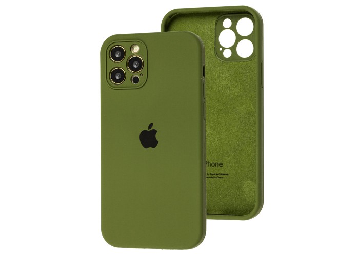 Чехол для iPhone 12 Pro Silicone Slim Full camera army green