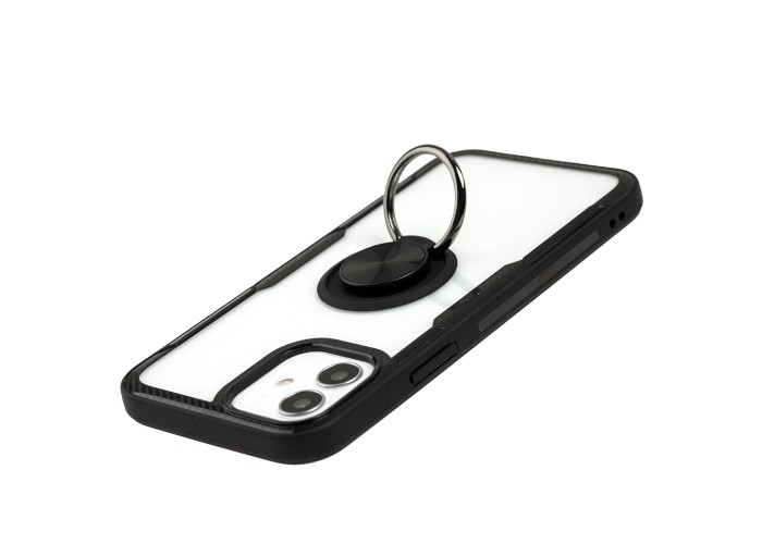 Чехол для iPhone 12 / 12 Pro Deen CrystalRing с кольцом черный