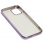 Чехол для iPhone 12 / 12 Pro Glossy edging сиреневый