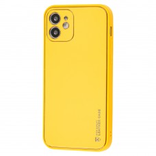 Чехол для iPhone 12 / 12 Pro Leather Xshield желтый