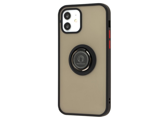 Чехол для iPhone 12 / 12 Pro LikGus Edging Ring черный / красный