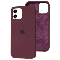 Чехол для iPhone 12 / 12 Pro Silicone Full бордовый / plum