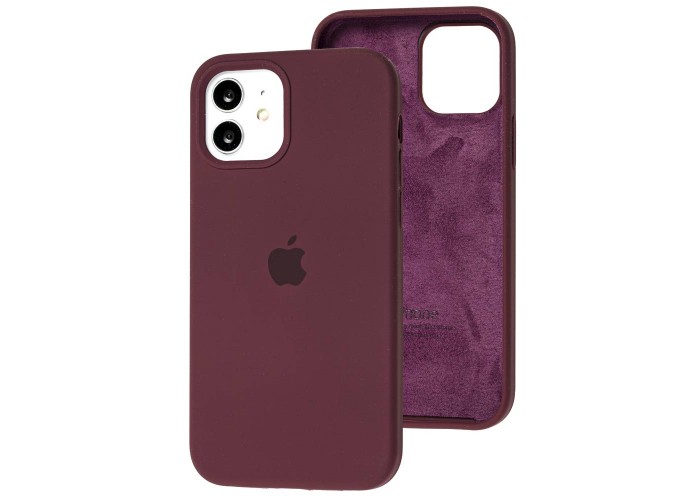 Чехол для iPhone 12 / 12 Pro Silicone Full бордовый / plum