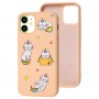 Чехол для iPhone 12 mini Wave Fancy rainbow cat / pink sand