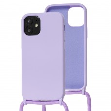 Чехол для iPhone 12 mini Wave Lanyard without logo light purple