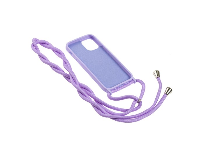 Чехол для iPhone 12 mini Wave Lanyard without logo light purple