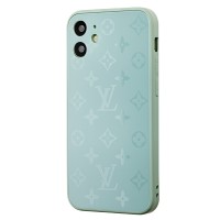 Чехол для iPhone 12 mini glass LV бирюзовый