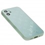 Чехол для iPhone 12 mini glass LV бирюзовый