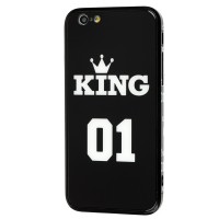 Чехол для iPhone 6 HQ glass "король 01" черный