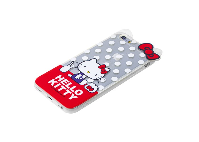 Чехол для iPhone 6 Hello Kitty силикон прозрачно / красный