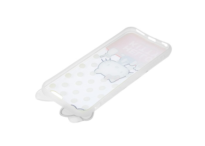 Чехол для iPhone 6 Hello Kitty силикон прозрачно / красный
