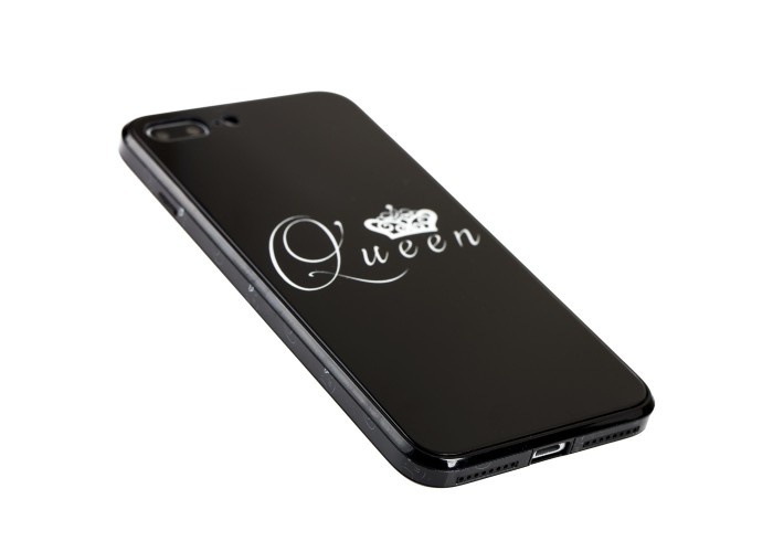 Чехол для iPhone 7 Plus / 8 Plus HQ glass королева 01 черный