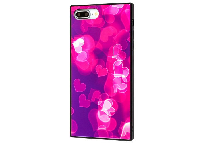 Чехол для iPhone 7 Plus / 8 Plus YCT прямоугольный розовый сердца