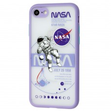 Чехол для iPhone 7 / 8 Picture shadow matte space nasa / light purple
