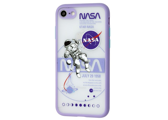 Чехол для iPhone 7 / 8 Picture shadow matte space nasa / light purple